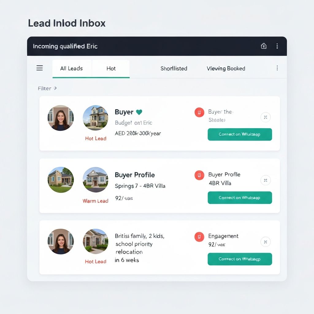 Qualified Lead Inbox dashboard view showing Hot leads delivered, fully briefed and ready